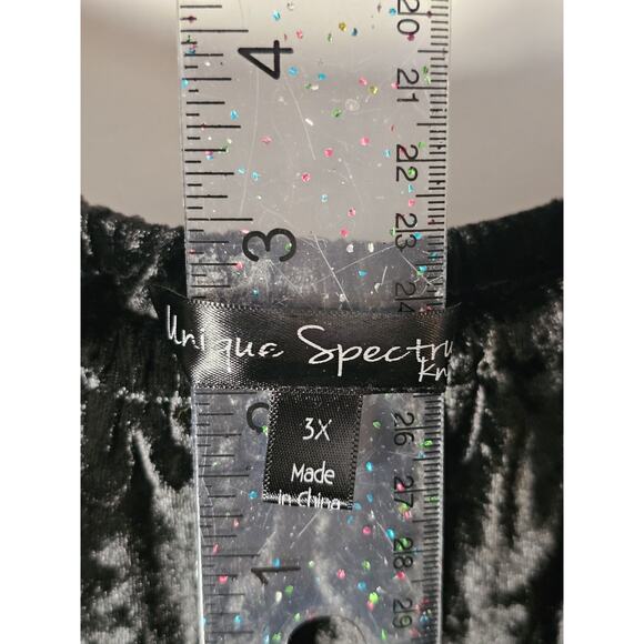 Black Velvet 3X Top Peasant Rennaissance Bell Sleeve Plus Dark Romantic Gothic - Picture 4 of 5